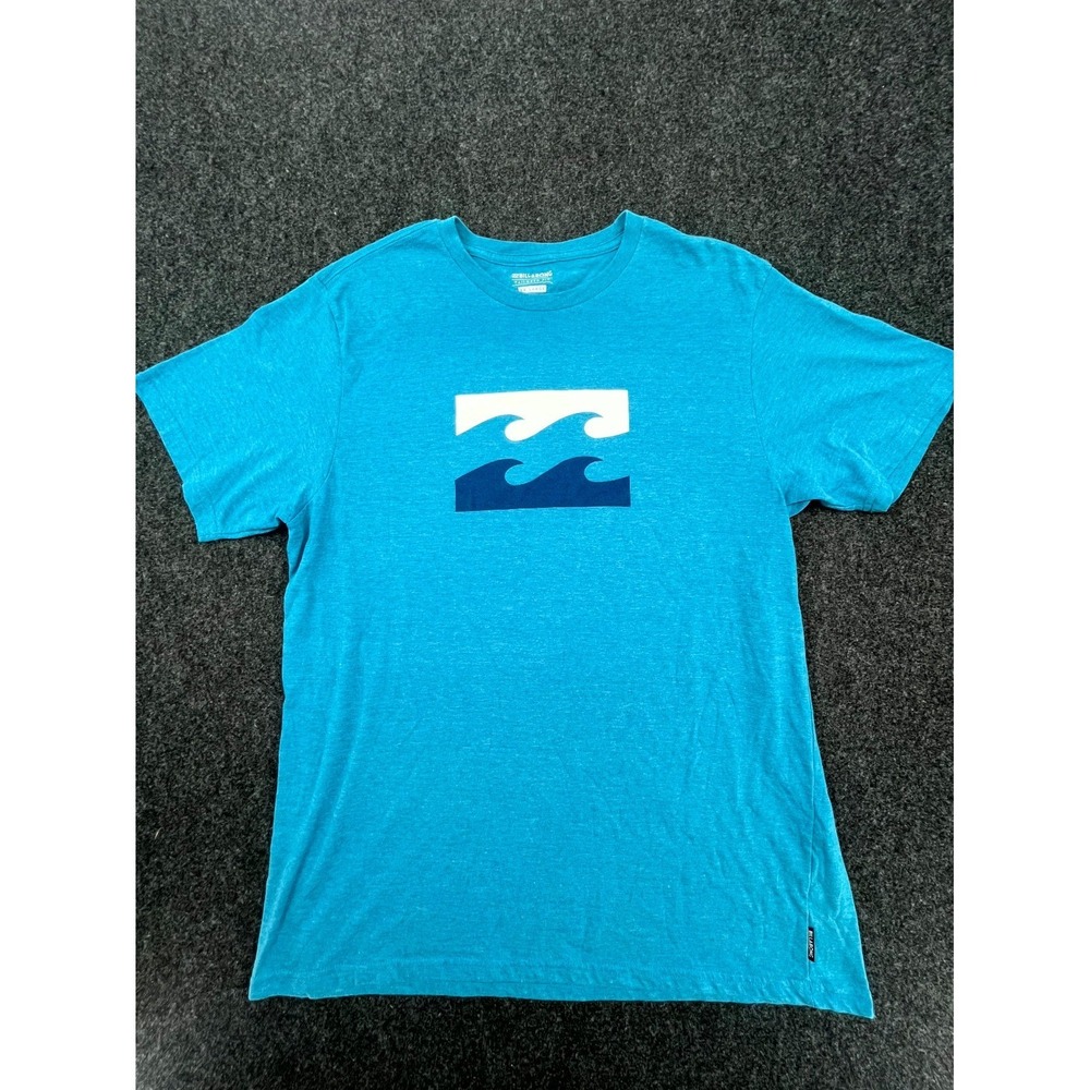 Billabong Team Wave Surf T Shirt Men 2XL Blue Cotton Graphic Casual Tailored Fit
